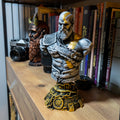 Hand Painted Kratos Figure - God of War Ragnarok Statue, Gaming Desk Decor