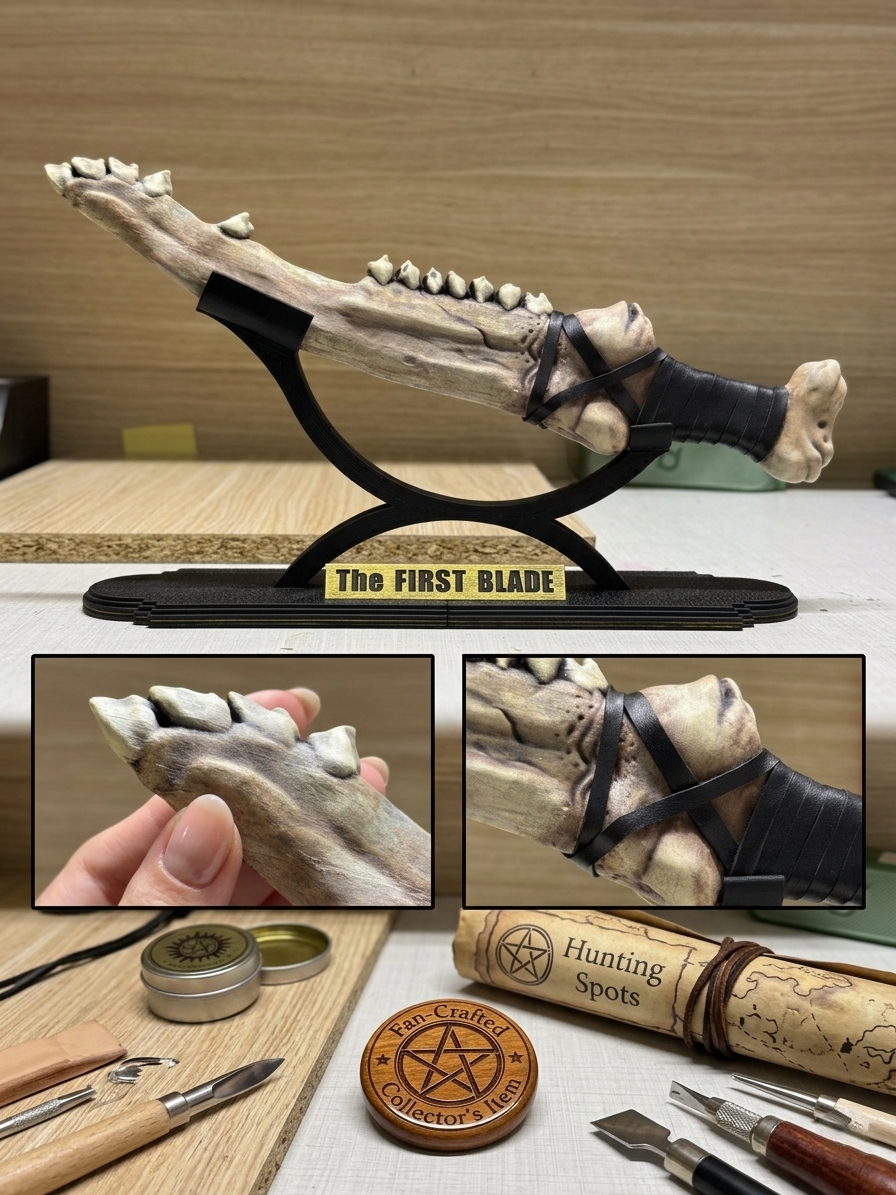 Supernatural First Blade Replica | Hand-Painted Bone Knife Prop, Dean Winchester Decor