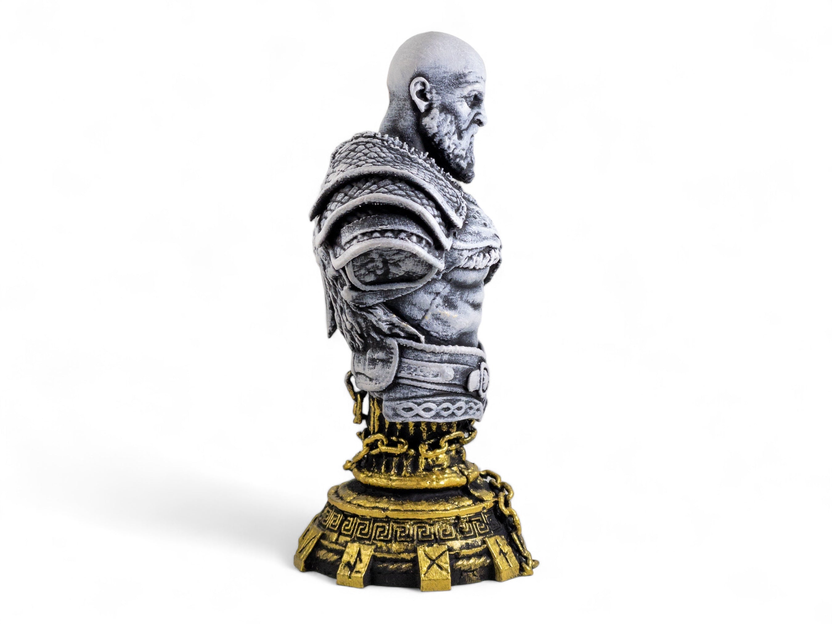 Hand Painted Kratos Figure - God of War Ragnarok Statue, Gaming Desk Decor