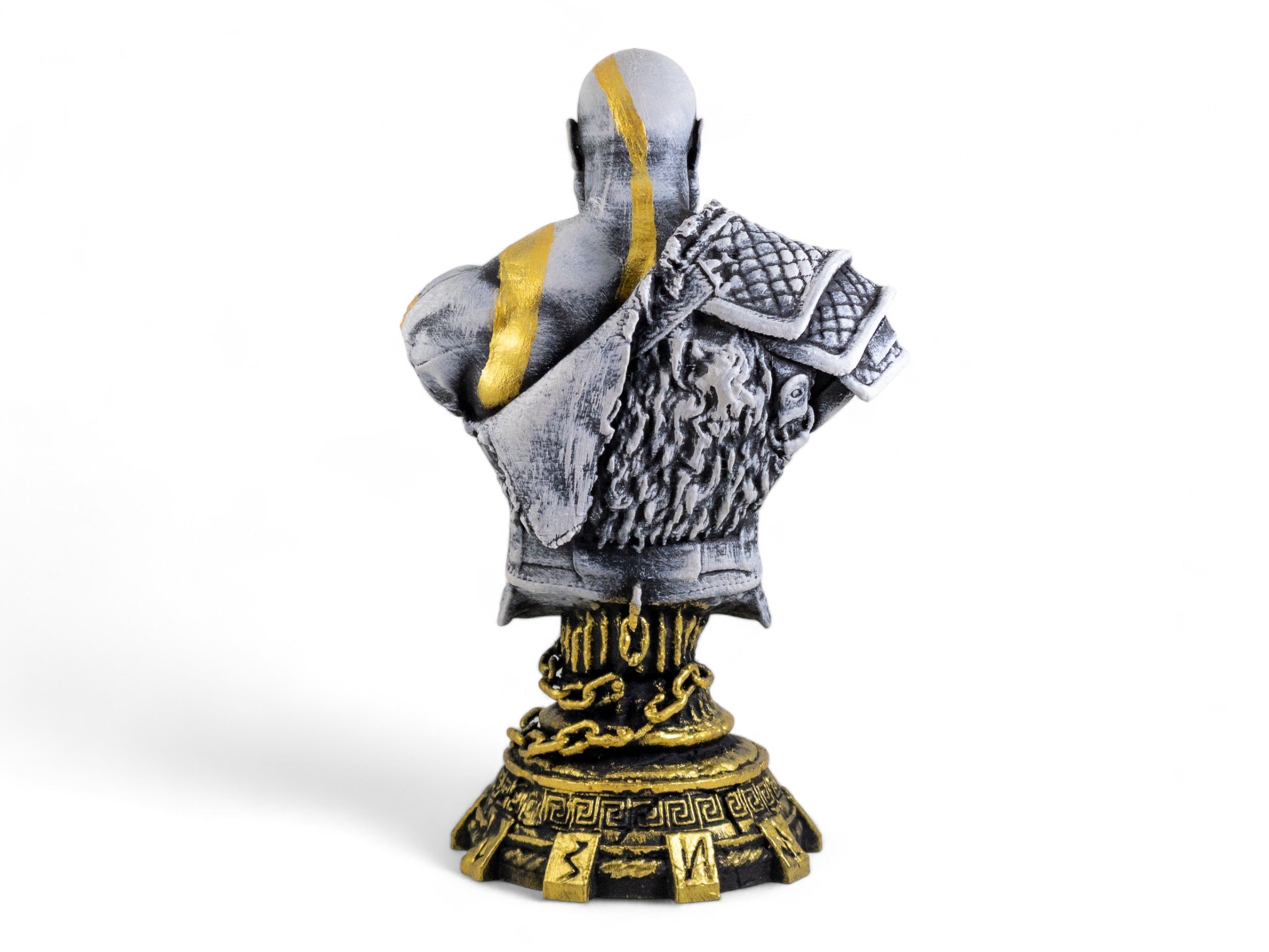 Hand Painted Kratos Figure - God of War Ragnarok Statue, Gaming Desk Decor