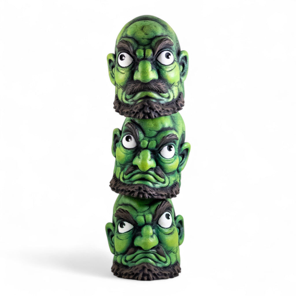 Spirited Away Kashira Head Figure | 3D Printed Hand-Painted PLA Statue | Studio Ghibli Anime Desk Decor | Yubaba's Room Collectible