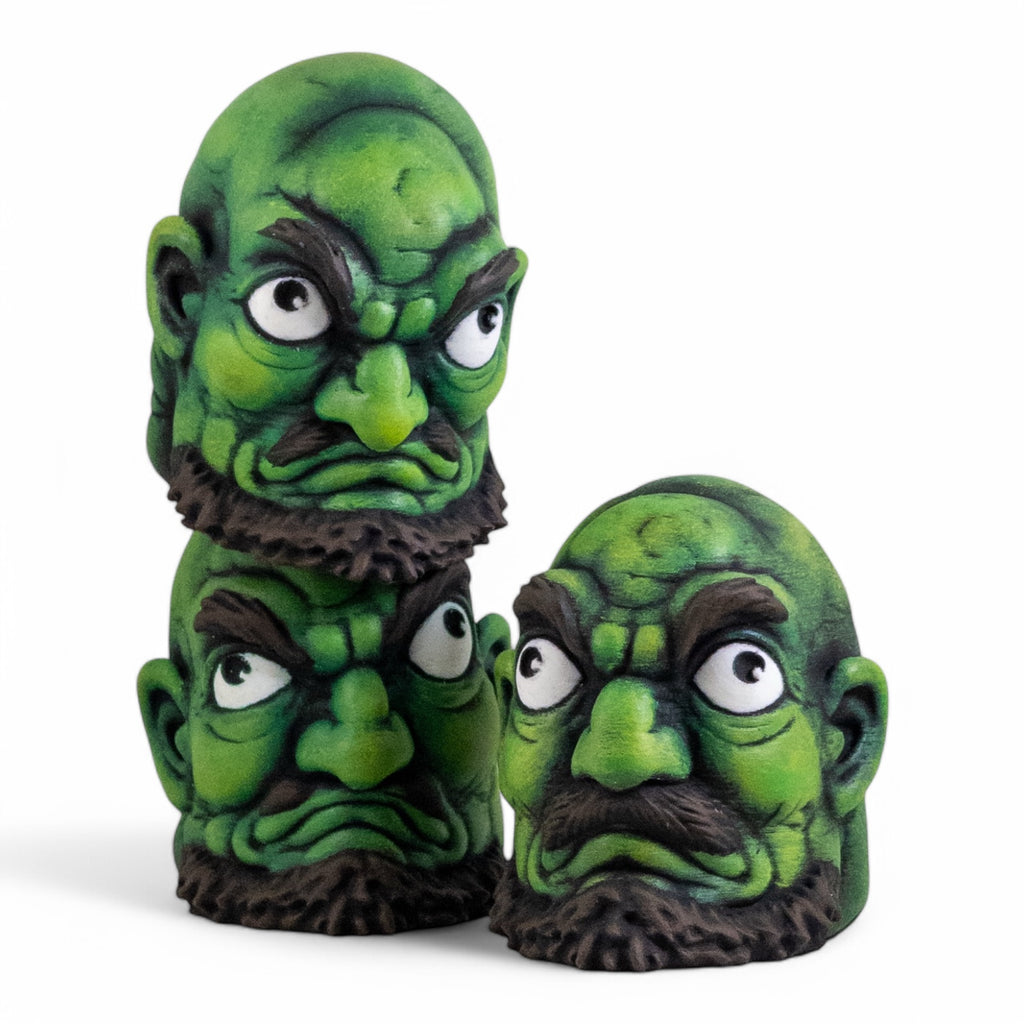 Spirited Away Kashira Head Figure | 3D Printed Hand-Painted PLA Statue | Studio Ghibli Anime Desk Decor | Yubaba's Room Collectible