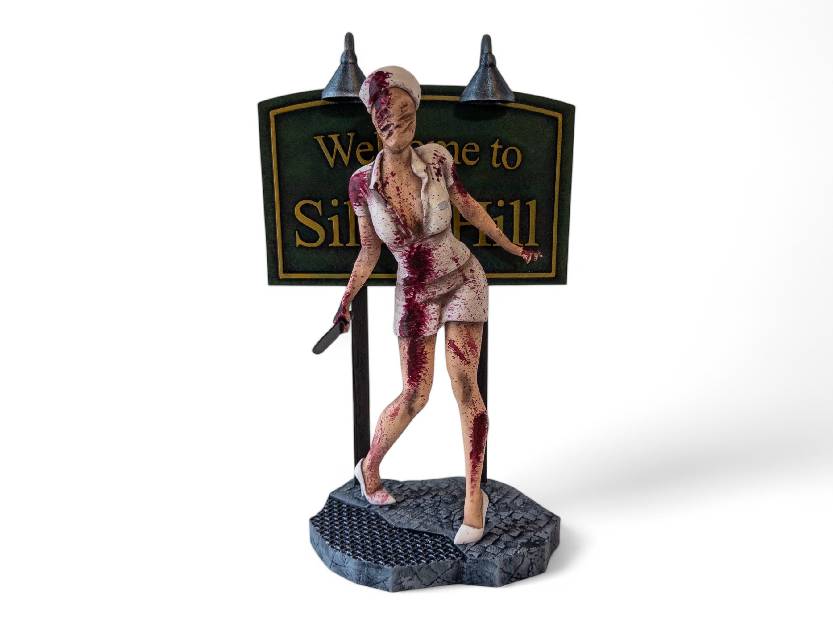 Silent Hill Nurse Statue: Horror Video Game Decor