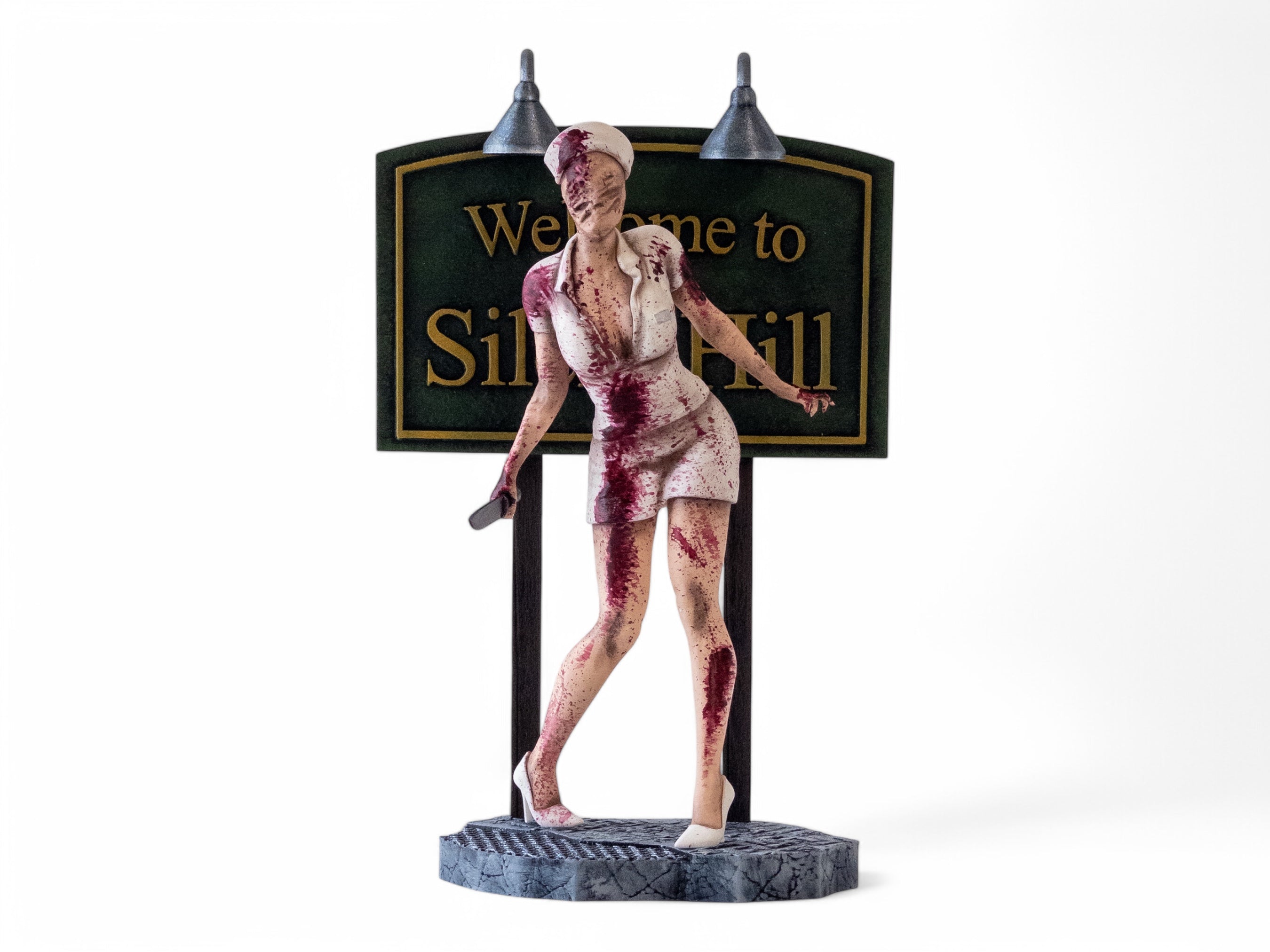 Silent Hill Nurse Statue: Horror Video Game Decor