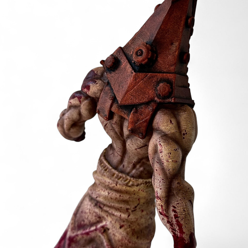 Pyramid Head Statue | Silent Hill 2 Monster Figure | 3D Printed Hand-Painted PLA Collectible | Creepy Horror Game Decor