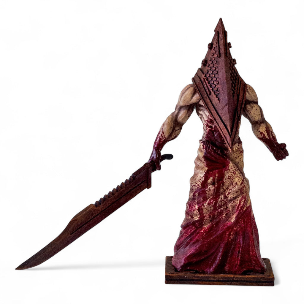 Pyramid Head Statue | Silent Hill 2 Monster Figure | 3D Printed Hand-Painted PLA Collectible | Creepy Horror Game Decor