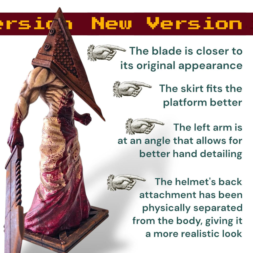Pyramid Head Statue | Silent Hill 2 Monster Figure | 3D Printed Hand-Painted PLA Collectible | Creepy Horror Game Decor