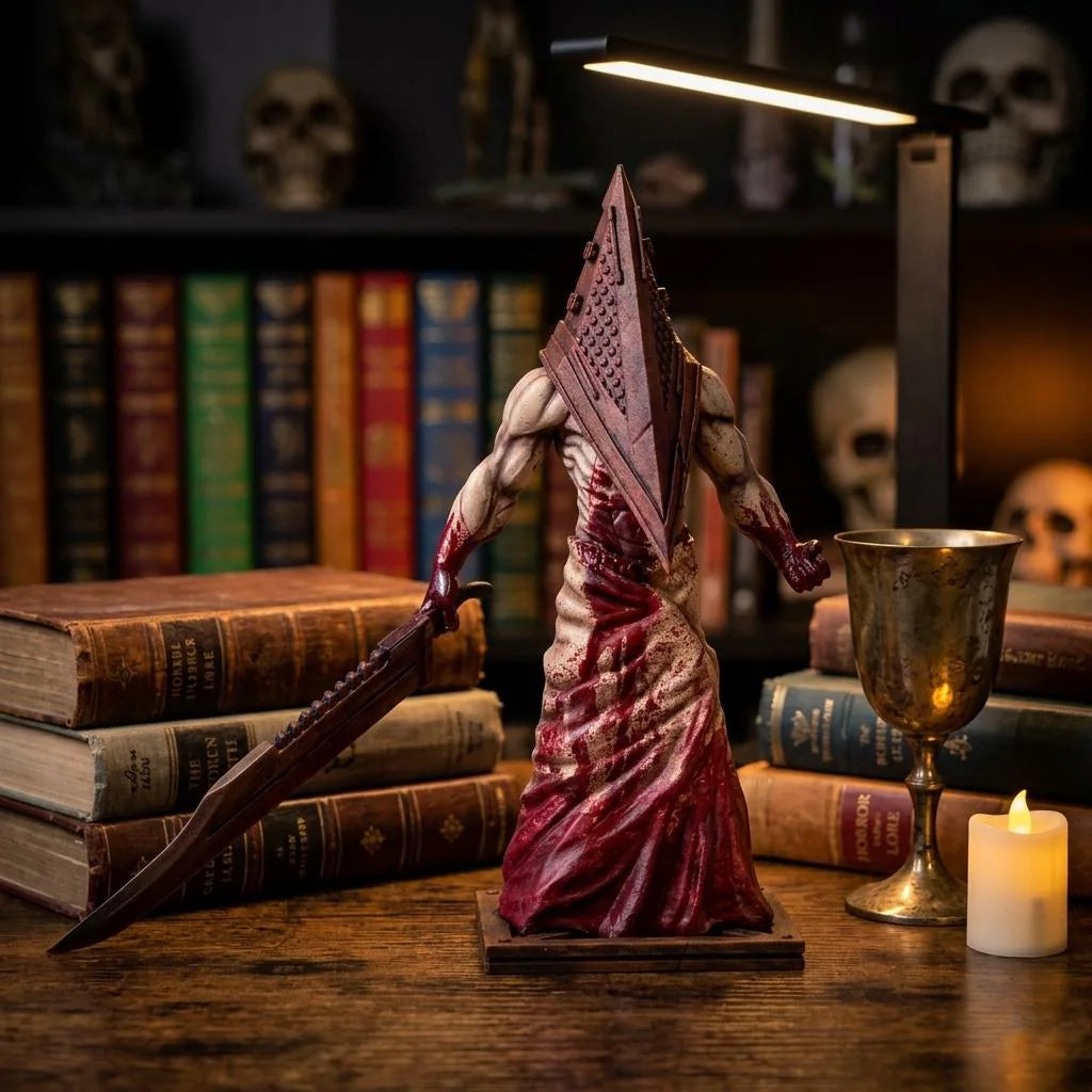 Pyramid Head Statue | Silent Hill 2 Monster Figure | 3D Printed Hand-Painted PLA Collectible | Creepy Horror Game Decor