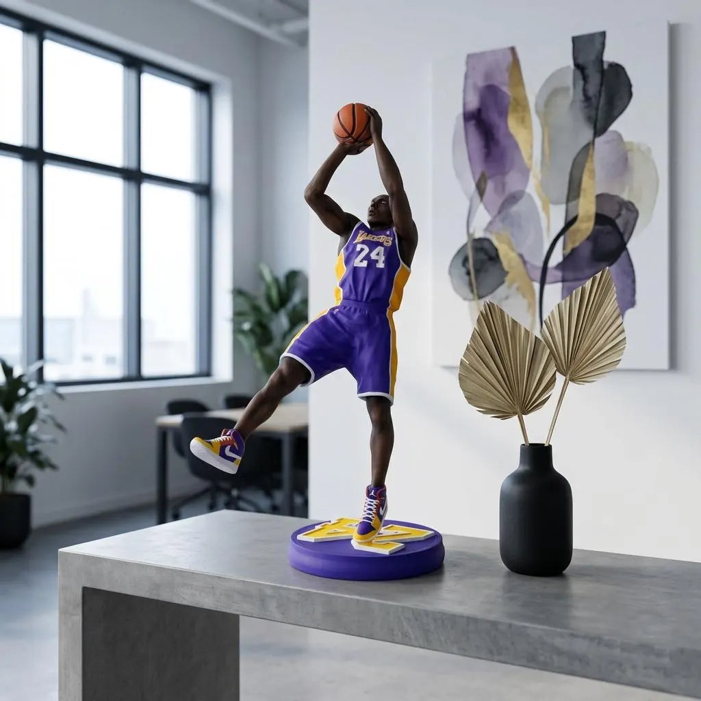 Kobe Bryant Black Mamba Figure | Hand-Painted 3D Printed PLA Statue | LA Lakers Basketball Desk Decor