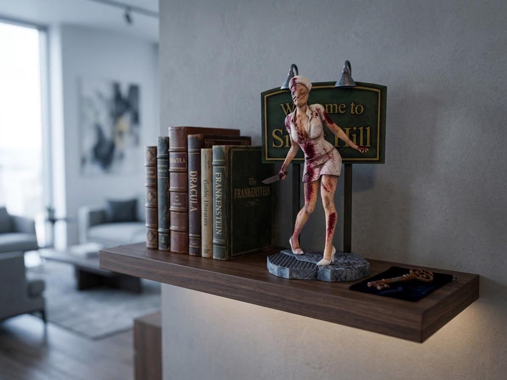 Silent Hill Nurse Statue: Horror Video Game Decor