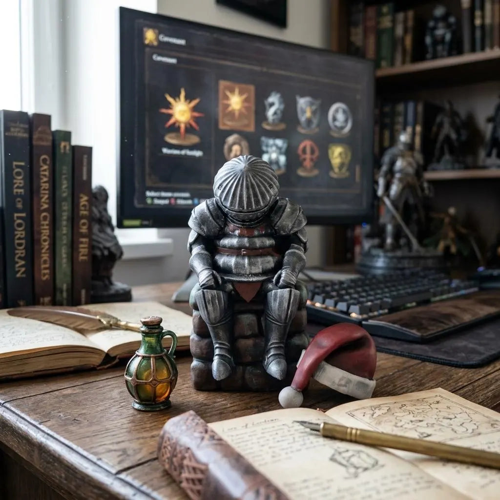 Onion Knight Statue | Siegmeyer of Catarina Dark Souls Figure | Hand-Painted 3D Printed PLA Collectible | Gamer Desk Decor